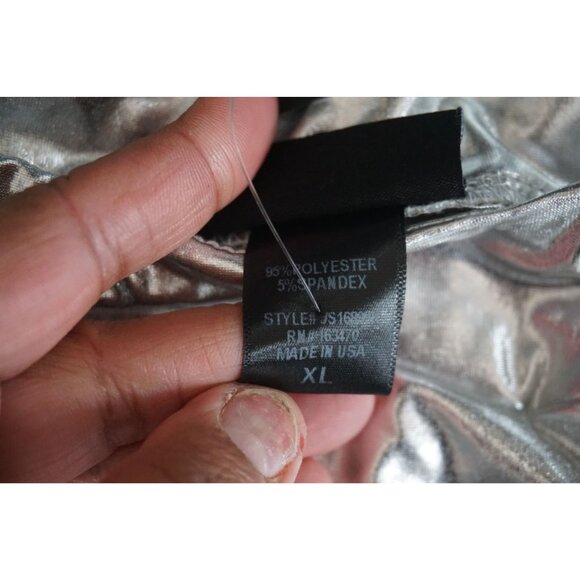 Just Polly New York Metallic Mini Skirt - Size XL, NWT - Picture 4 of 7